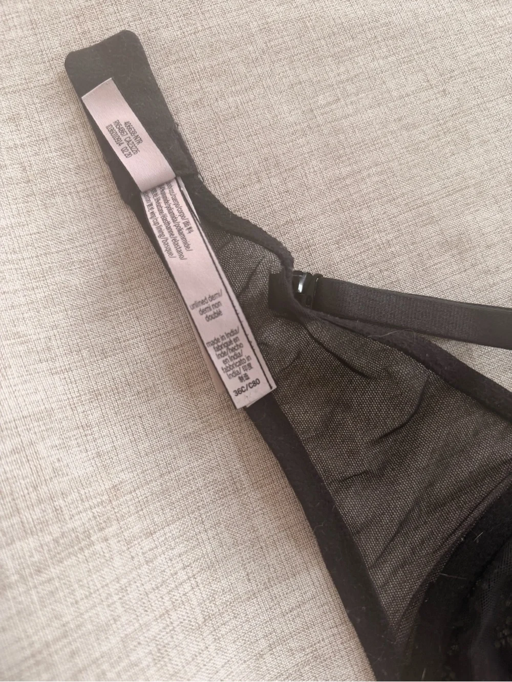 Victoria's Secret Unlined Black Underwire Lace Demi Bra size 36C